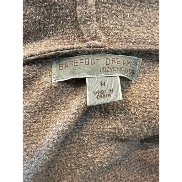 Barefoot Dreams Cozychic Lite Resort Cardi Hooded Long Cardigan Taupe 905 Medium - Picture 9 of 13